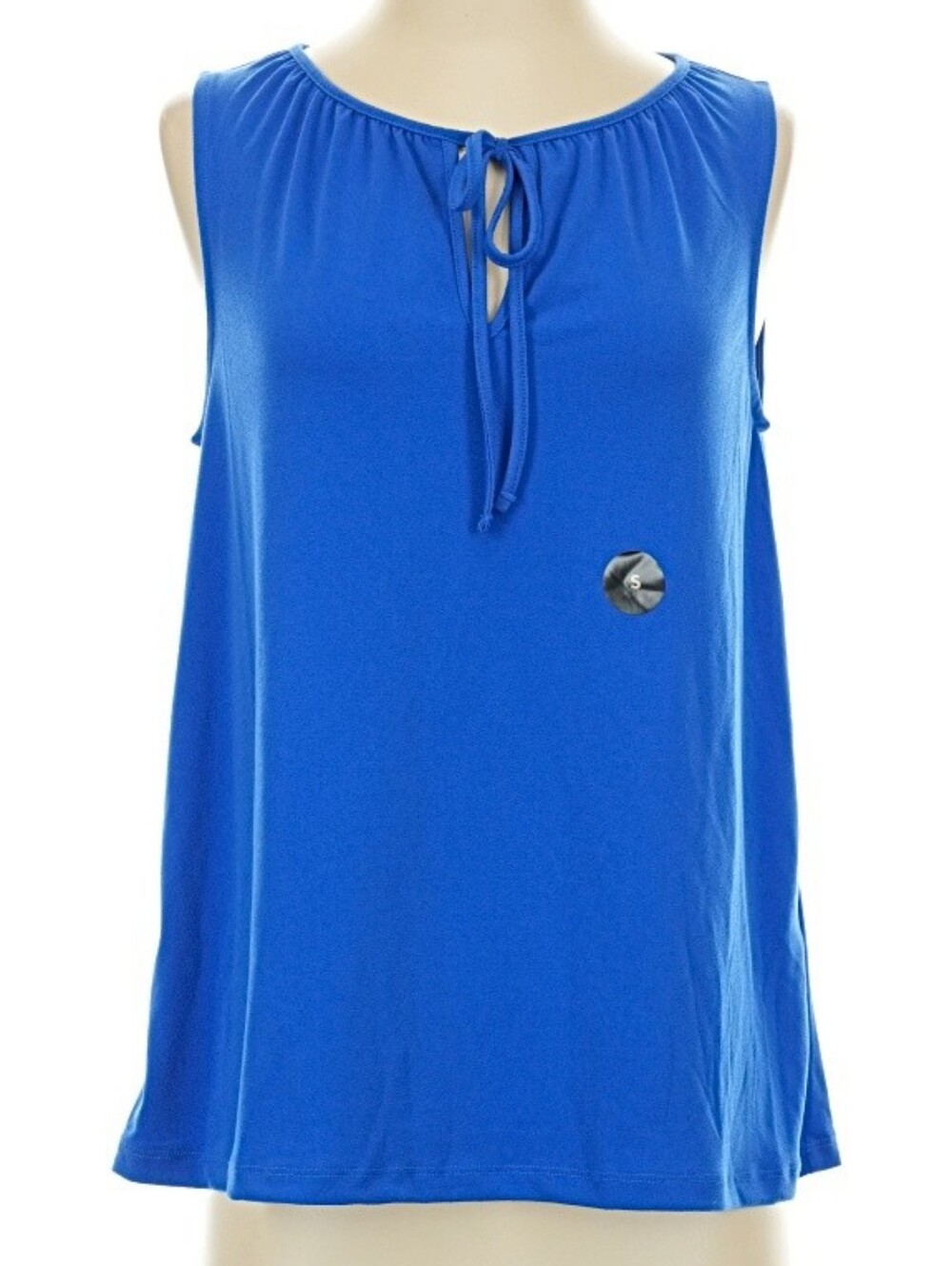 NWT. Banana Republic Sleeveless Tie-Neck Tank Top in Royal Blue